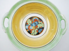 Lusterware Bowl CELEBRATE  Made in Germany for Borgfeldt & Co. trading Company of New York.   1930s.