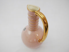 Pink with gold accents BOCH Frères Pitcher Vase, ca./from 1937  La Louvière Belgium