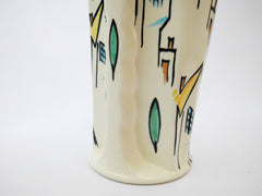 Beswick Pottery   Vase  Houses decor Hand Painted ALBERT HALLAM 1950s