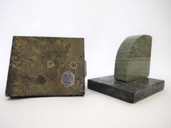 2 Bookends made of two different kinds of Marble. First half of the 20th Century.