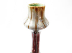 Very elegant tall Ceramic Vase from the "Faïenceries de Thulin" Belgium 1920s. Color Drip Glaze Technique. Model number 2, created  in 1923.