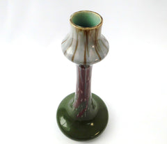 Very elegant tall Ceramic Vase from the "Faïenceries de Thulin" Belgium 1920s. Color Drip Glaze Technique. Model number 2, created  in 1923.