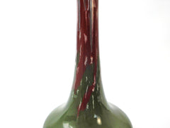 Very elegant tall Ceramic Vase from the "Faïenceries de Thulin" Belgium 1920s. Color Drip Glaze Technique. Model number 2, created  in 1923.